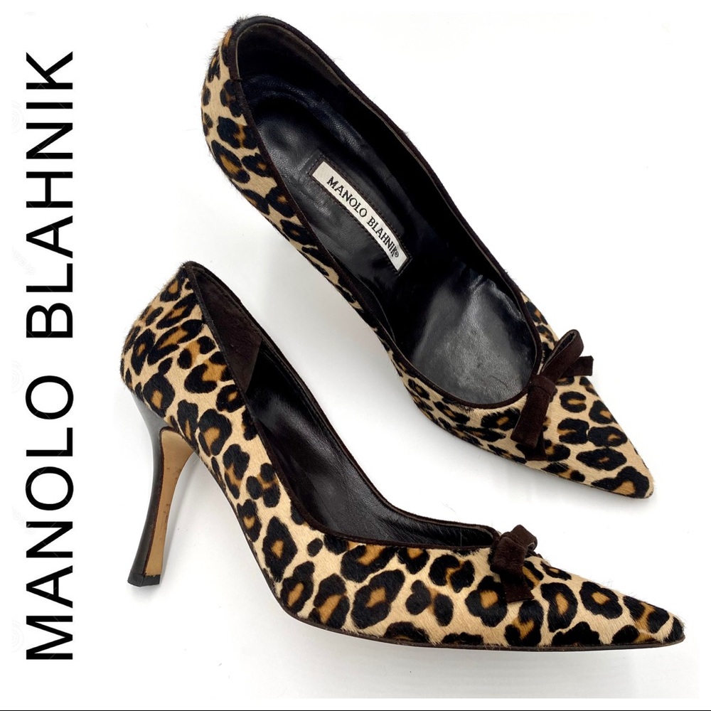Manolo Blahnik | Leopard Print Mid Heel Pump